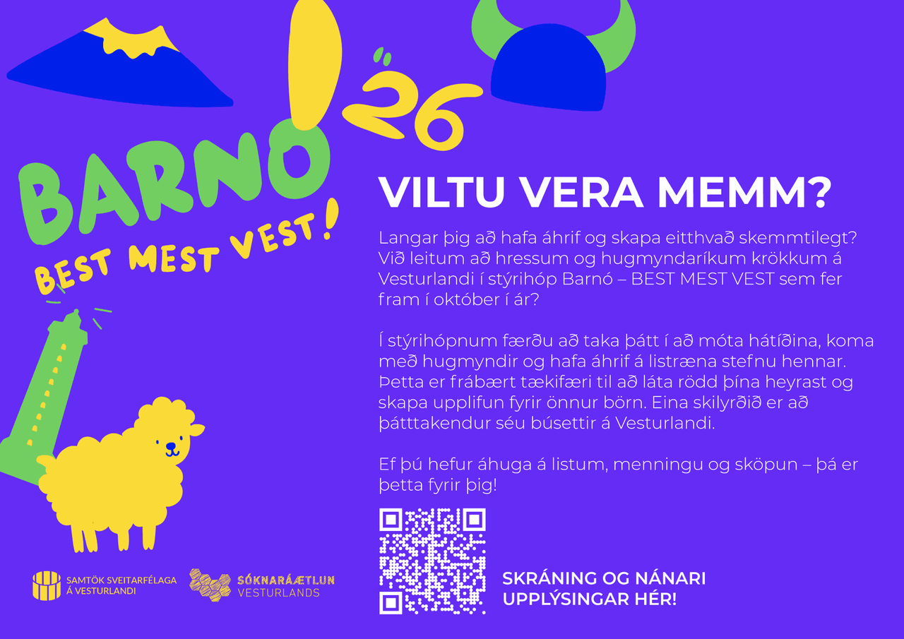 Barnamenningarhátíðin BARNÓ– BEST MEST VEST 2026